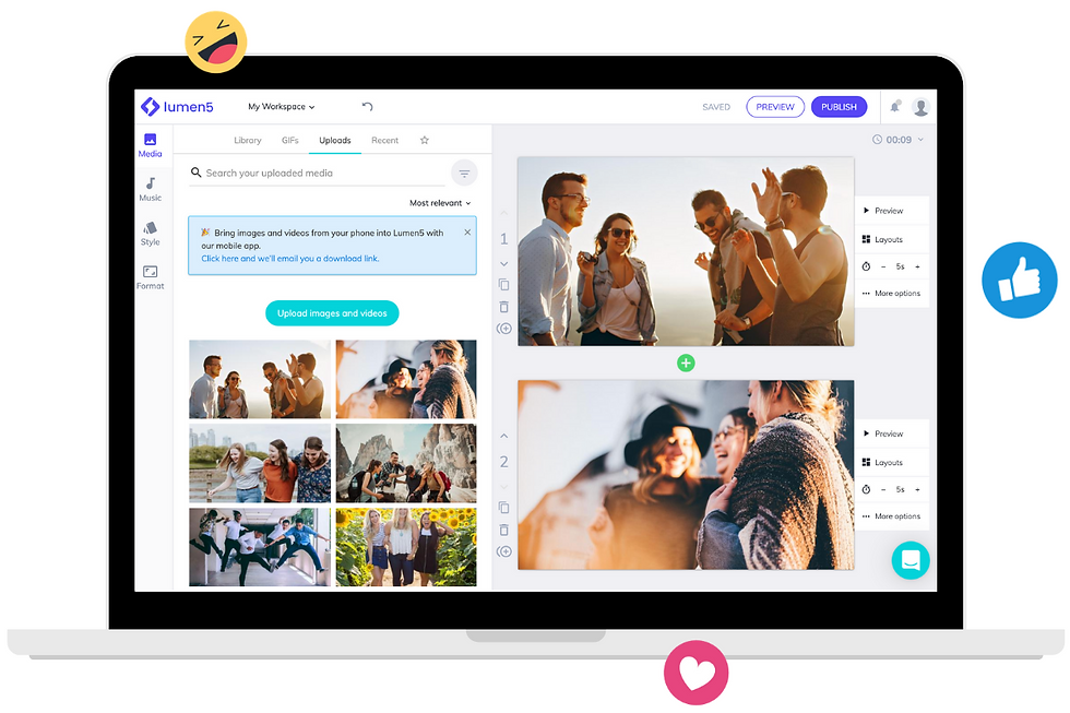 Lumen5 AI Video & Audio Editing Tool