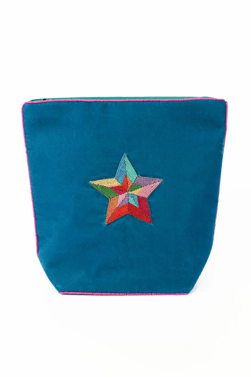 Rainbow star midi velvet make up bag