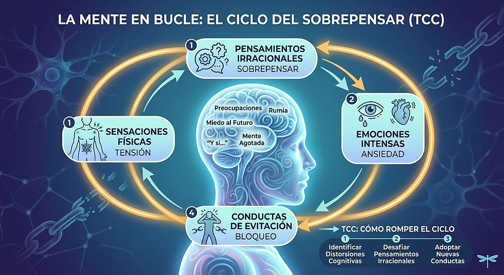 La mente en bucle
Pensar demasiado ciclo CBT