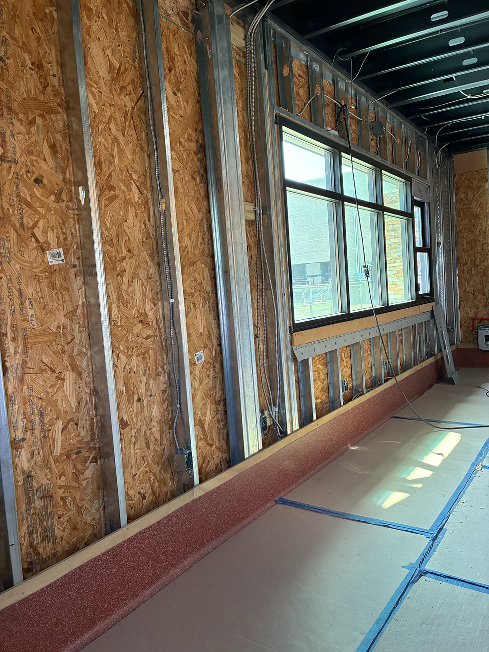 Precision-engineered MEP assemblies inside a factory environment. Electrical and mechanical are among the longest-lead items driving schedules today.