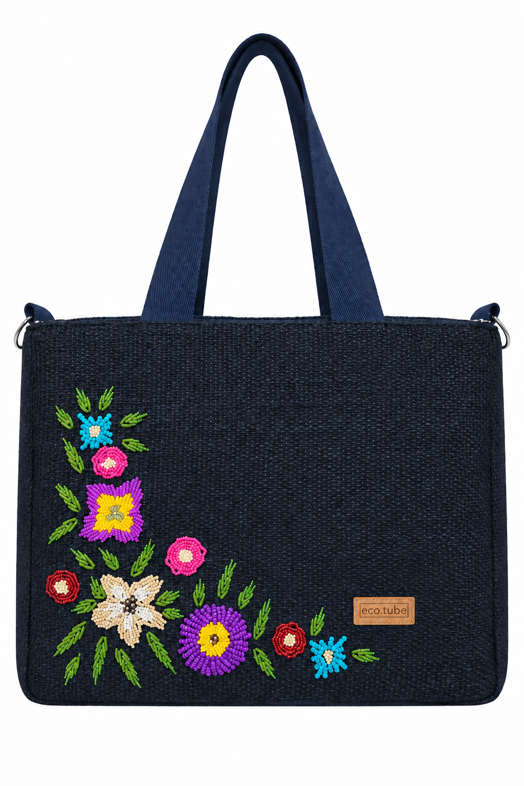 Bolsa 2 em 1 (flores) tapeçaria - bordada à mão