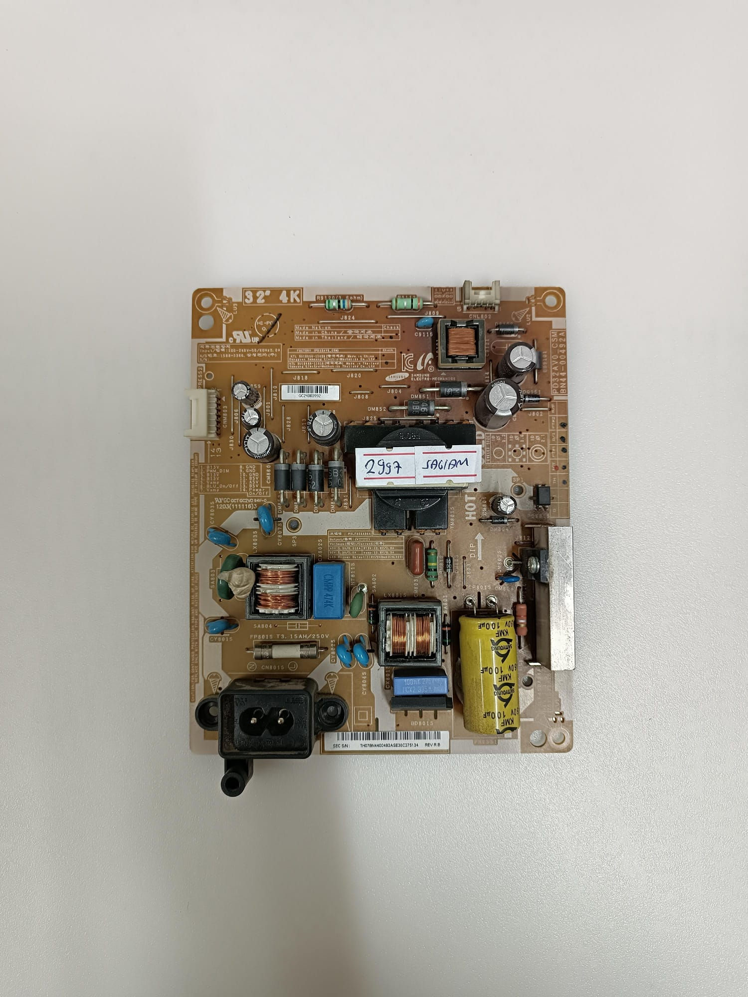 BN44-00492A, PD32AV0_CSM , LTJ320AP03 , Samsung UE32EH4000, Power Board, Besleme