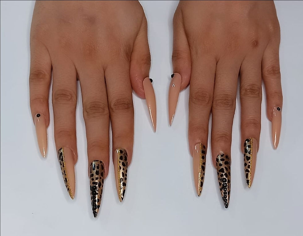 Thumbnail: Fun Sets - Nude Animal Print with Black & Gold accents