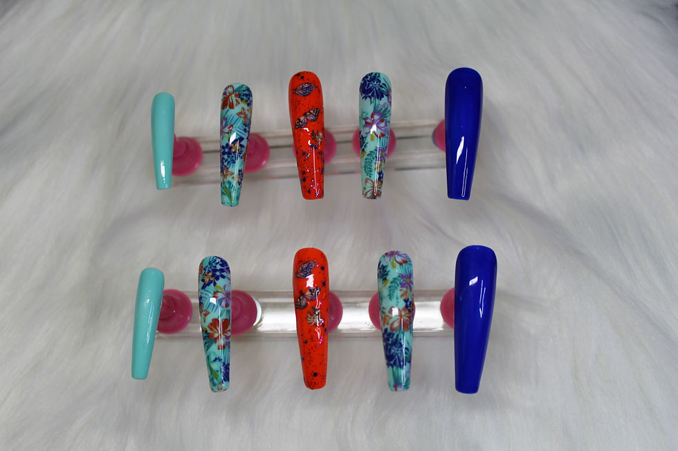 Thumbnail: Fun Sets - Blue, Orange & Aqua Flowers Butterflies design Set