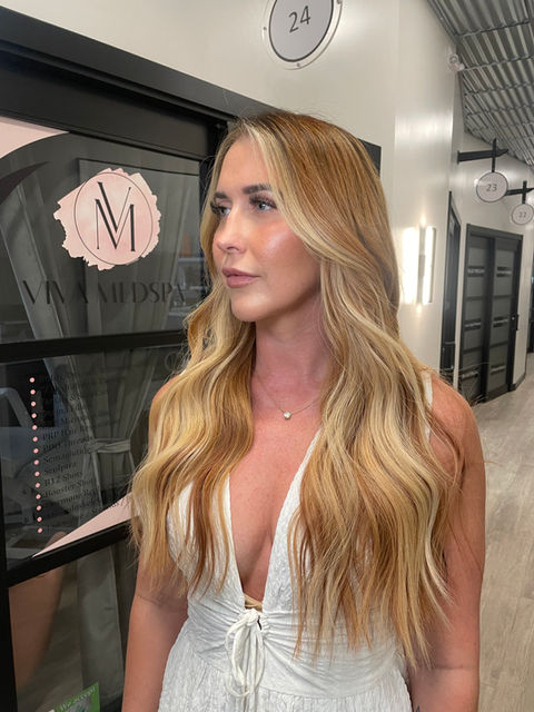 Hair extensions for color customization.