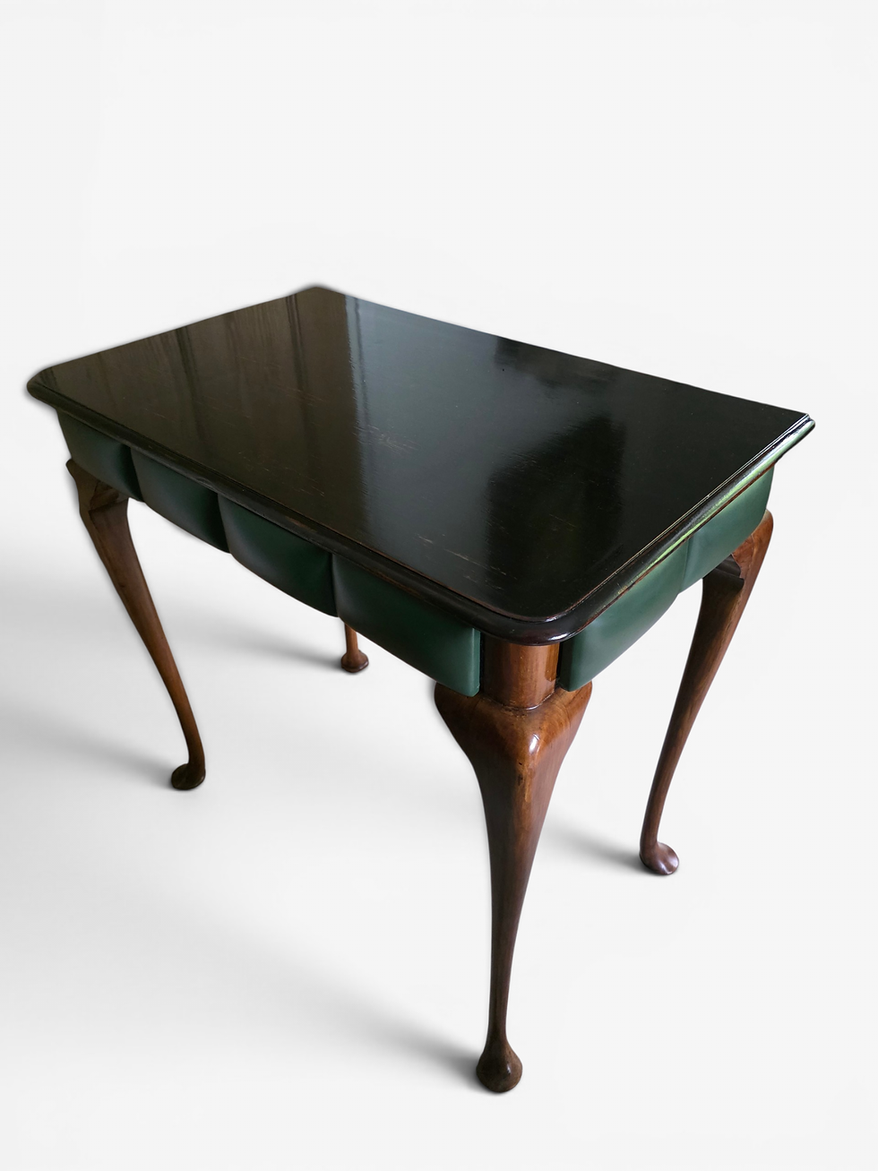 Thumbnail: Mid Century Italian Style End Table on Walnut Cabriole Legs