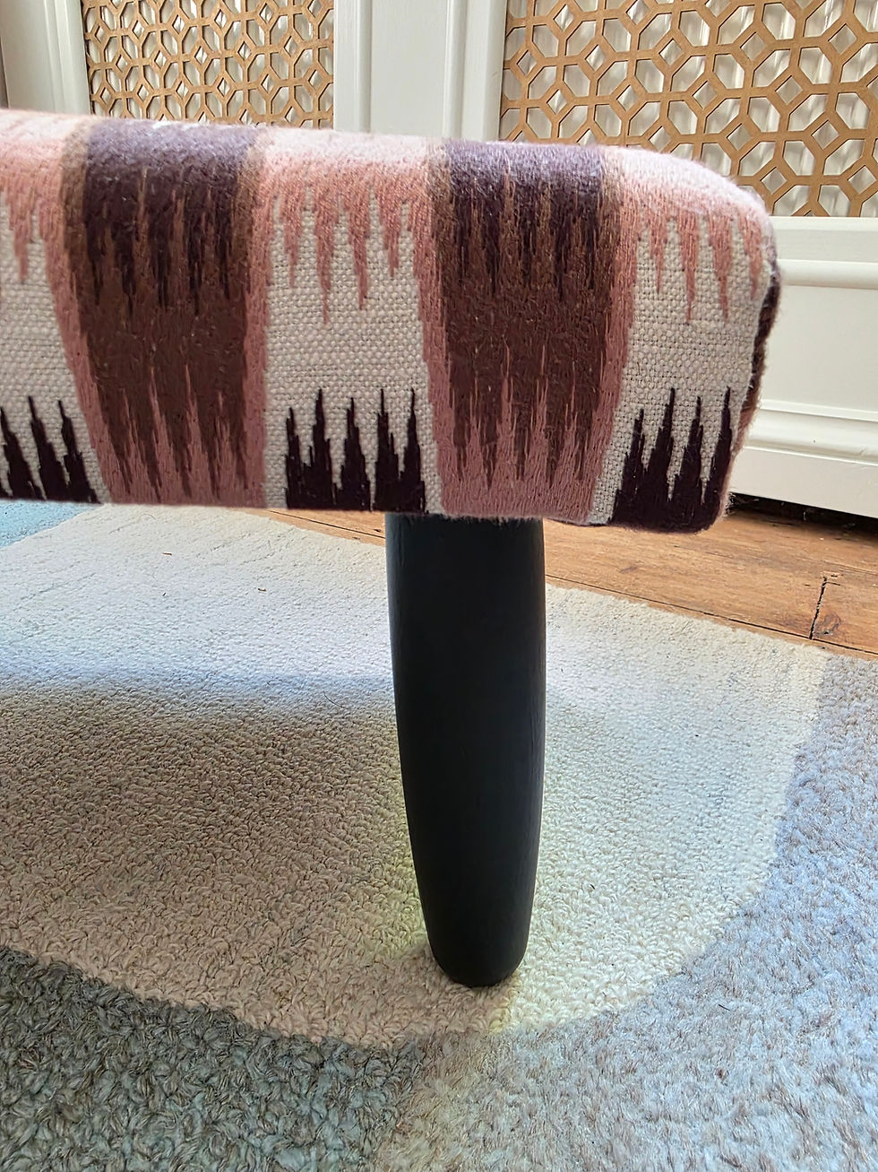 Thumbnail: Contemporary Henry Holland Footstool - Handmade with Reclaimed Legs