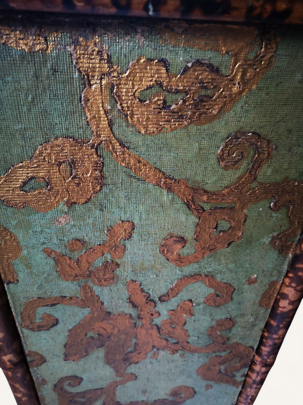 Thumbnail: Antique Victorian Aesthetic Movement/Arts and Crafts Glazed Tiger Bamboo Display