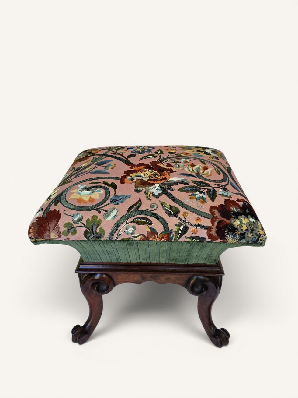 Thumbnail: Antique 19th century   Rosewood Footstool in House of Hackney Velvet