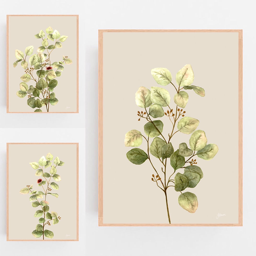 Thumbnail: Eucalyptus Native Living 1 in Ivory Fine Art Print | FRAMED