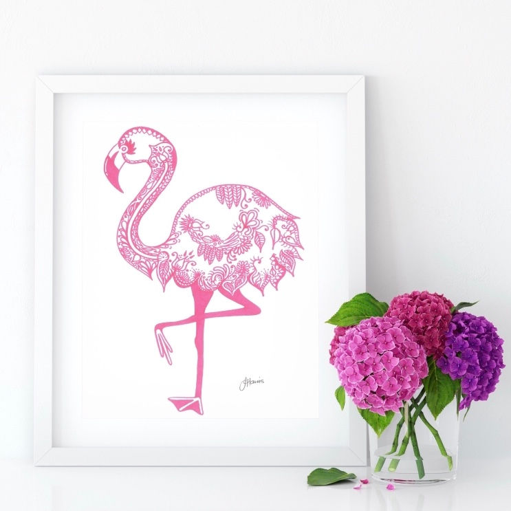 Thumbnail: Bohemian Flamingo Stance Print