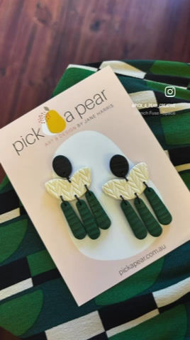 Thumbnail: Bella Statement Dangle Earrings in Forest