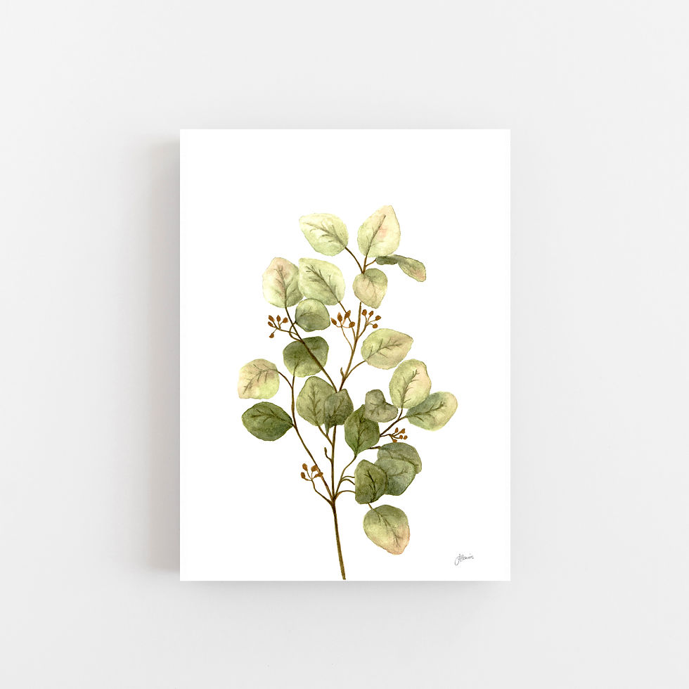 Thumbnail: Eucalyptus Native Living Art 1 in White Art Print | CANVAS