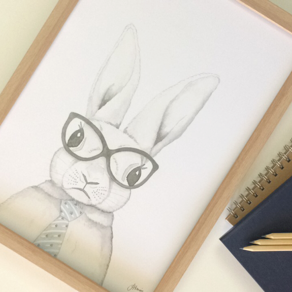Thumbnail: Franklin the Boss Bunny Rabbit Print