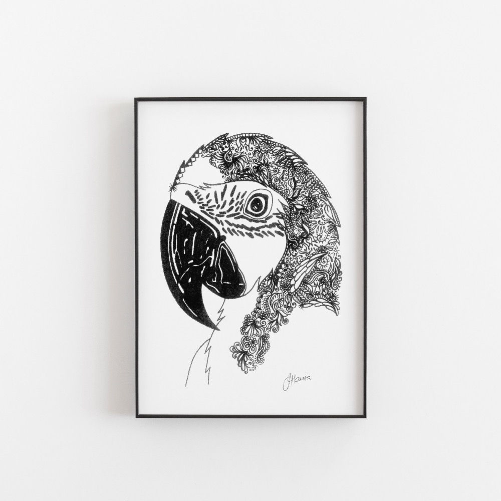 Bohemian Luxe Macaw Parrot Print