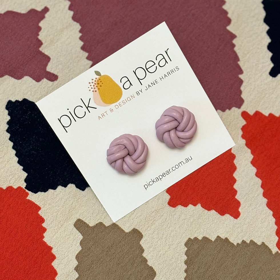 Thumbnail: Molly Knotted Stud Earrings in Lilac