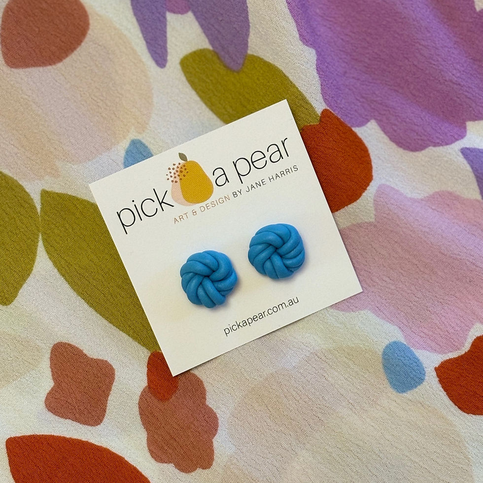 Thumbnail: Molly Knotted Stud Earrings in Robins Egg Blue