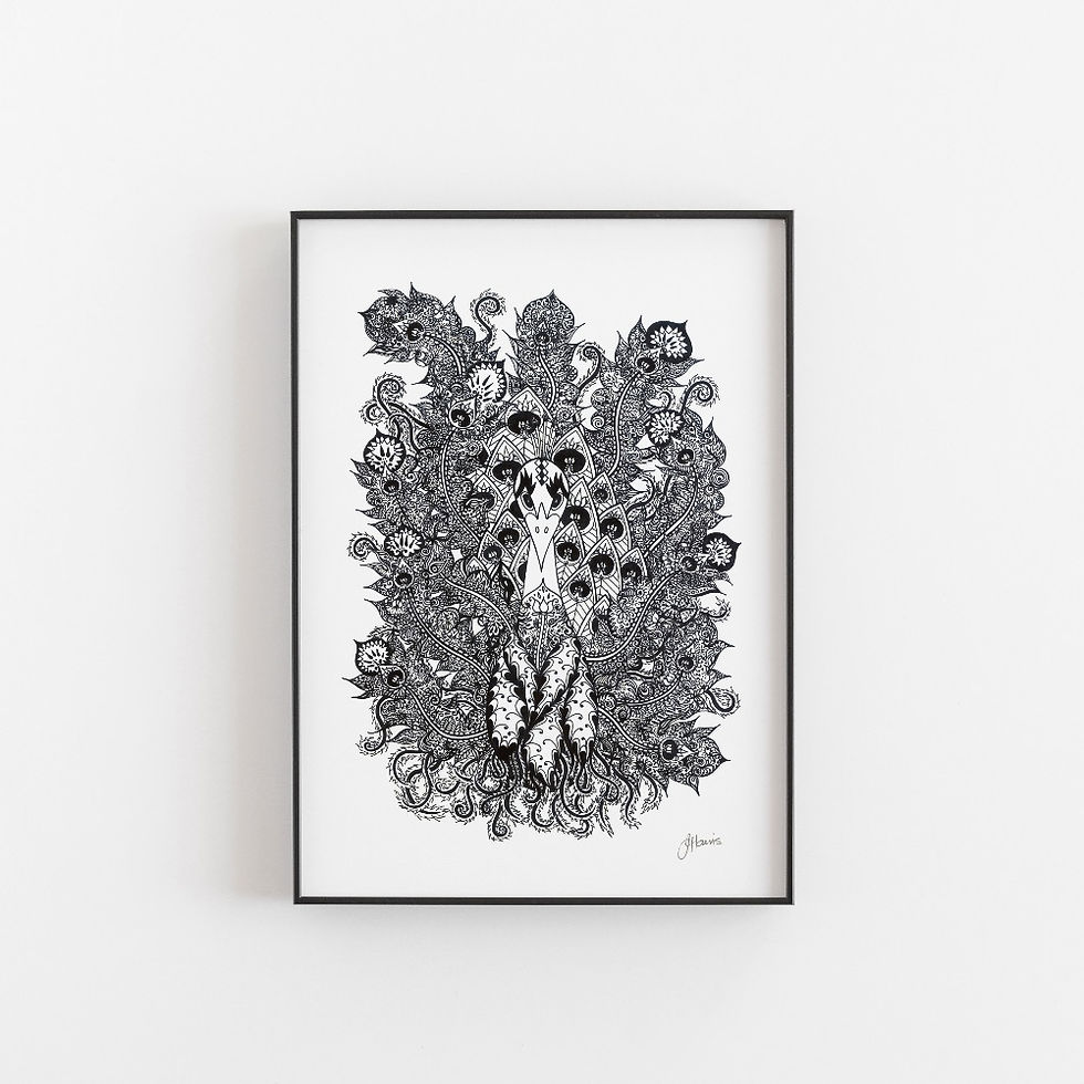 Bohemian Parade Peacock Print