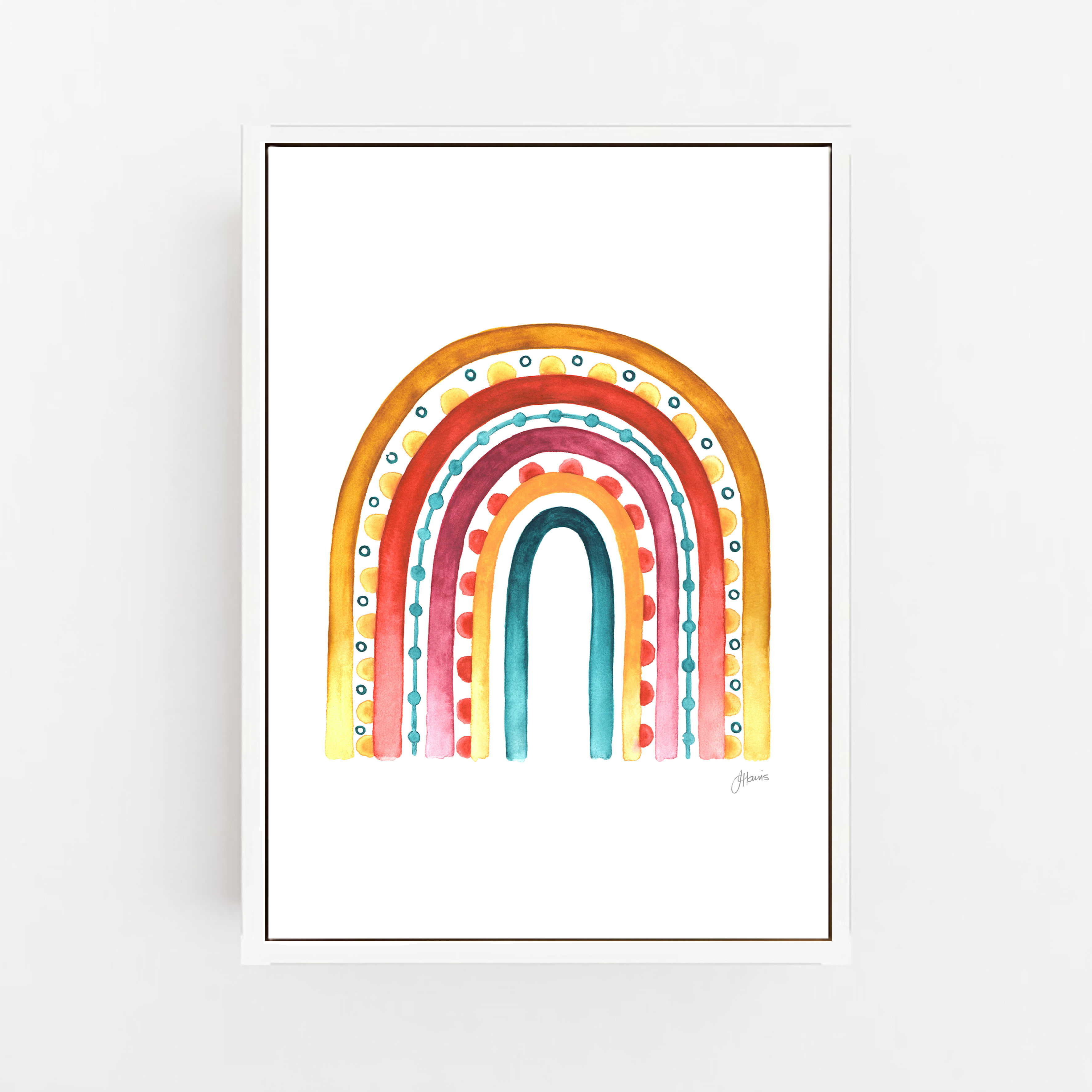 Rainbow Warrior in Sunset White Wall Art | CANVAS