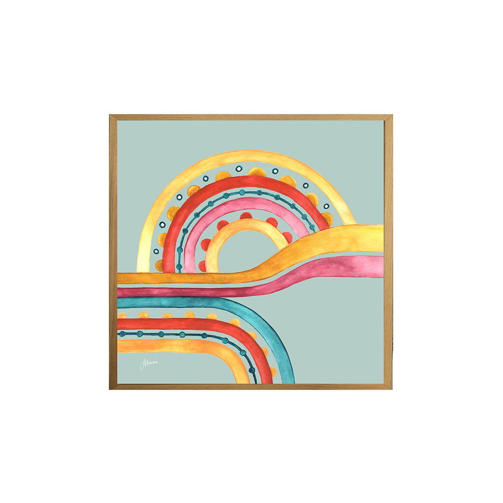 Thumbnail: Little River Love in Haze Fine Art Print | FRAMED