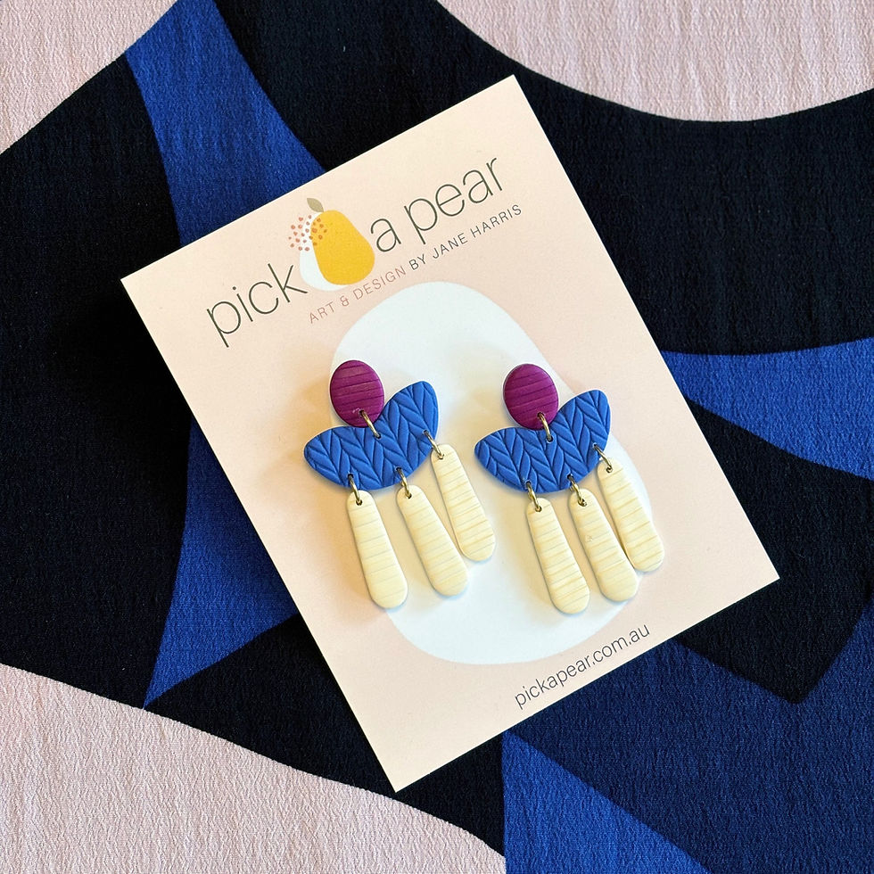 Thumbnail: Bella Statement Dangle Earrings in Orchid