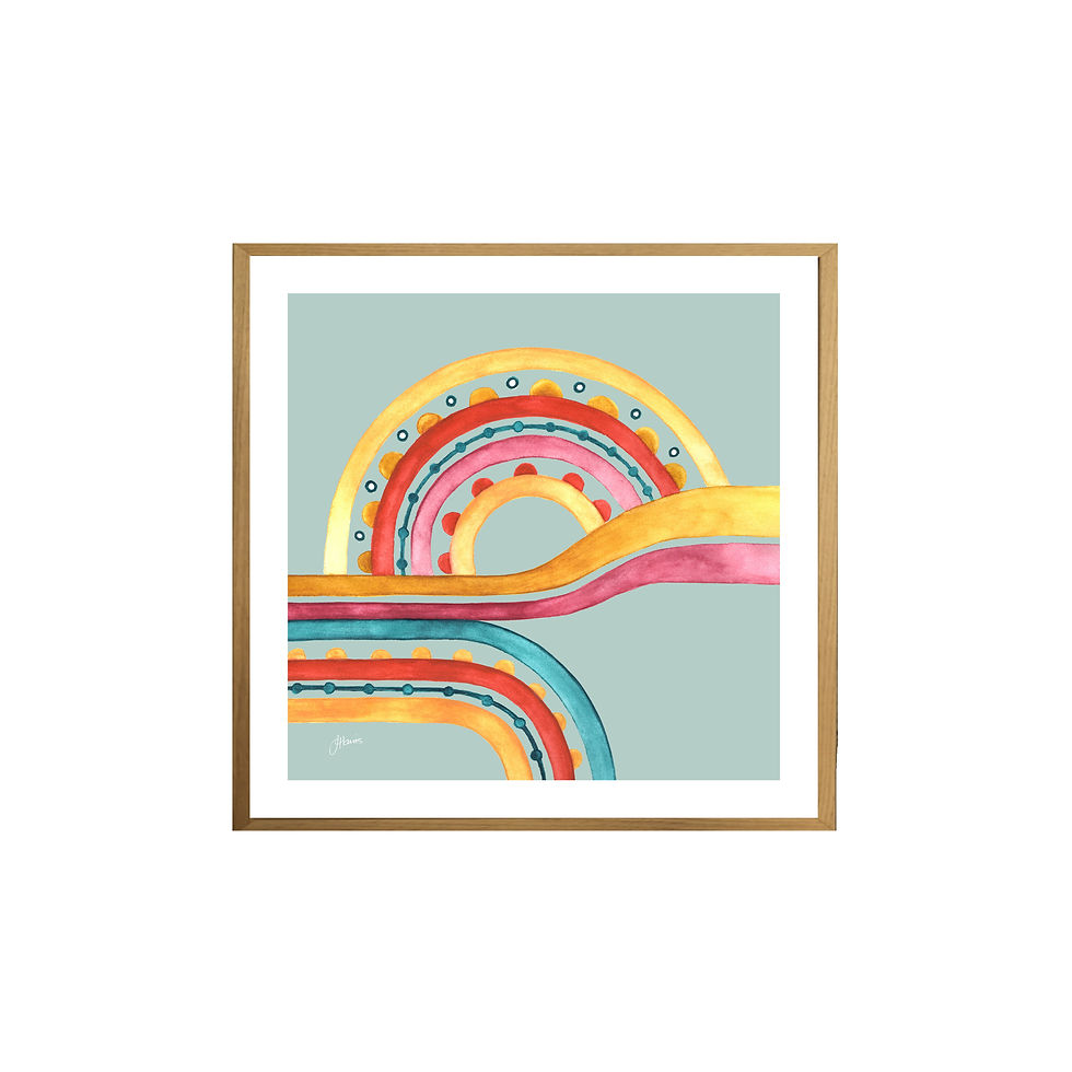 Thumbnail: Little River Love in Haze Fine Art Print | FRAMED