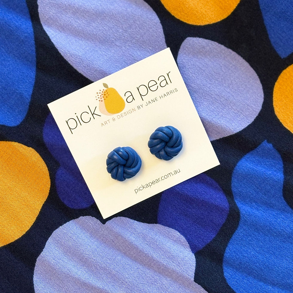 Thumbnail: Molly Knotted Stud Earrings in Midnight Blue