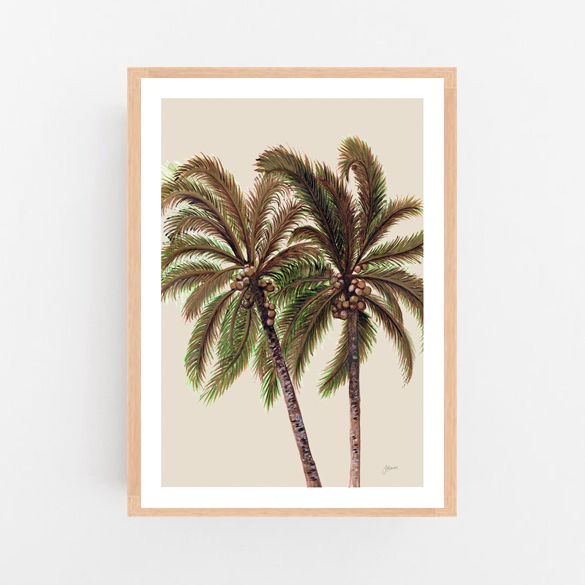 Thumbnail: Palm Breeze in Ivory Art Print