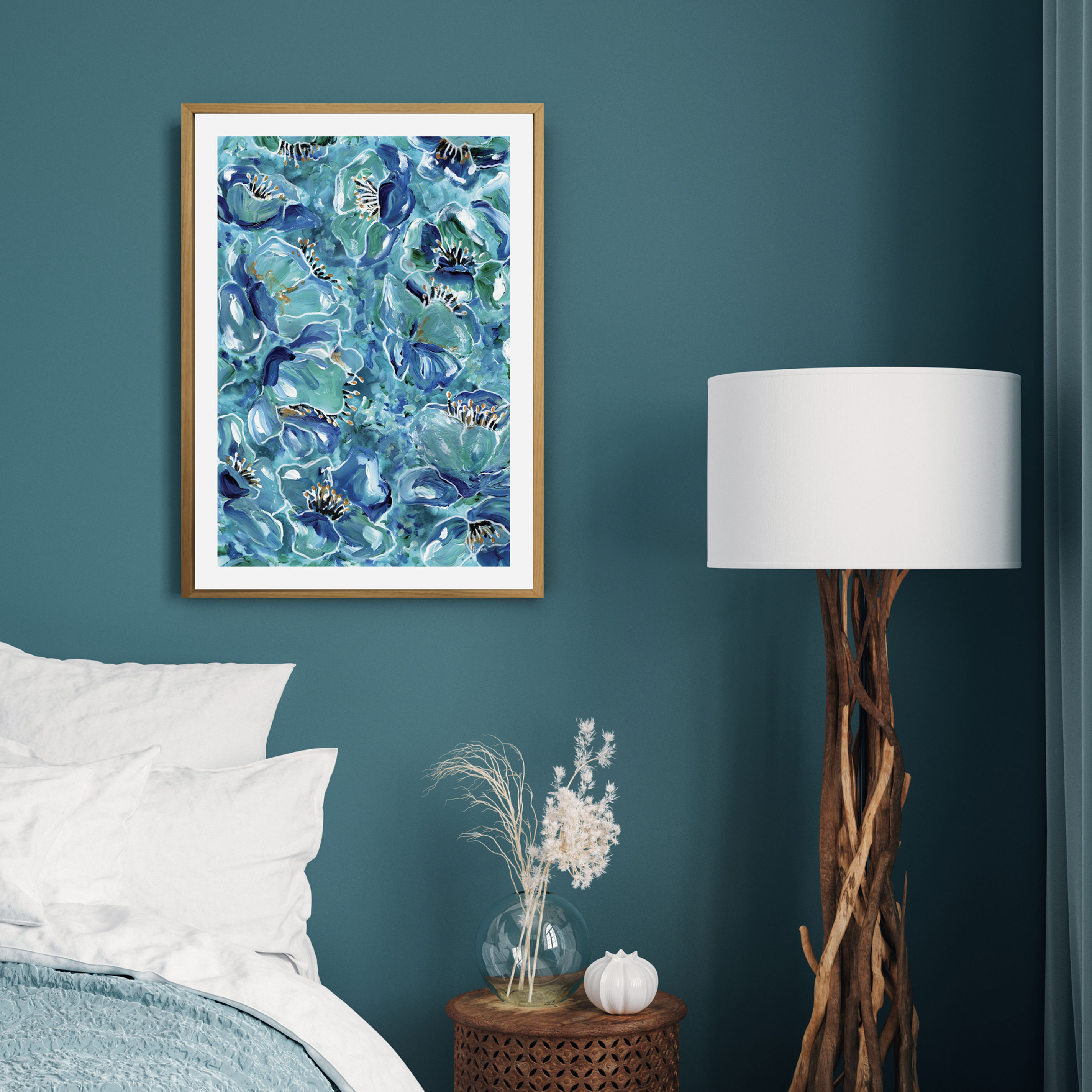 The Garden of Blue Tranquility 1 Fine Art Print | FRAMED