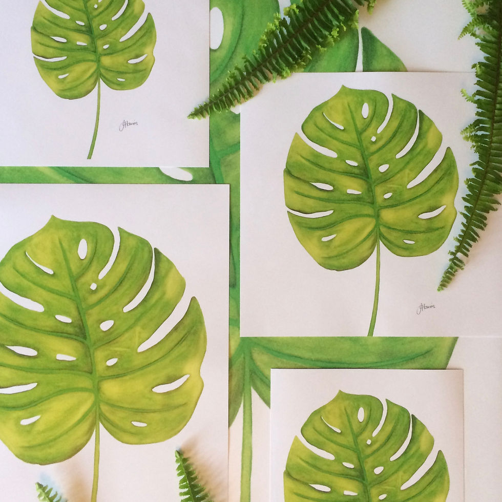 Thumbnail: Monstera Living Art Leaf Print