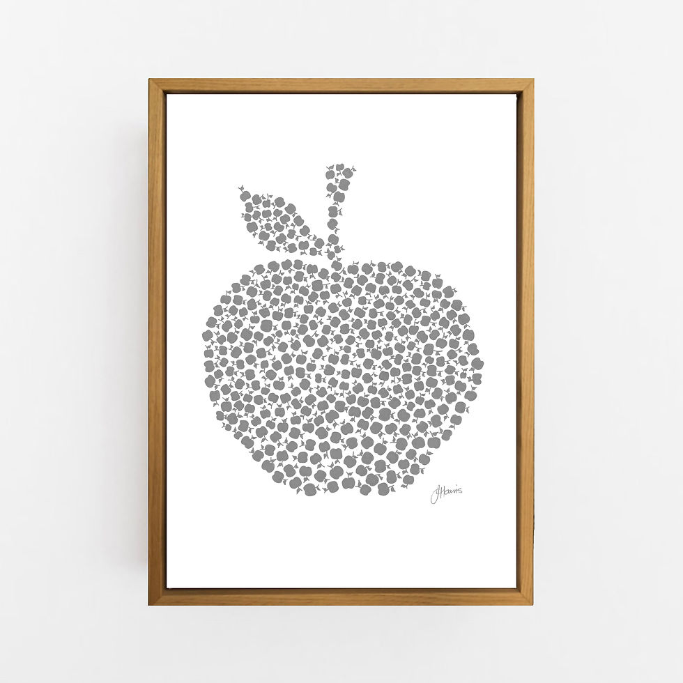 Thumbnail: Apple Orchard in Silver Grey Wall Art | CANVAS