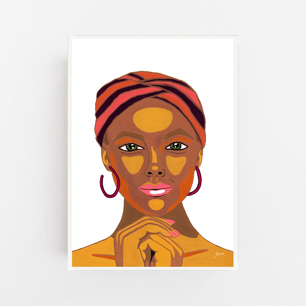 Thumbnail: Lady Lila in White Fine Art Print | FRAMED