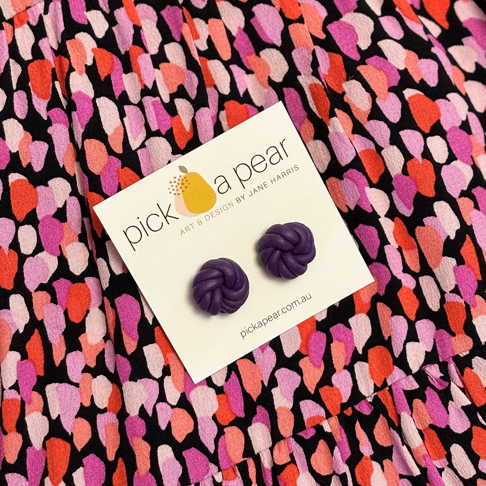 Thumbnail: Molly Knotted Stud Earrings in Royalty Purple