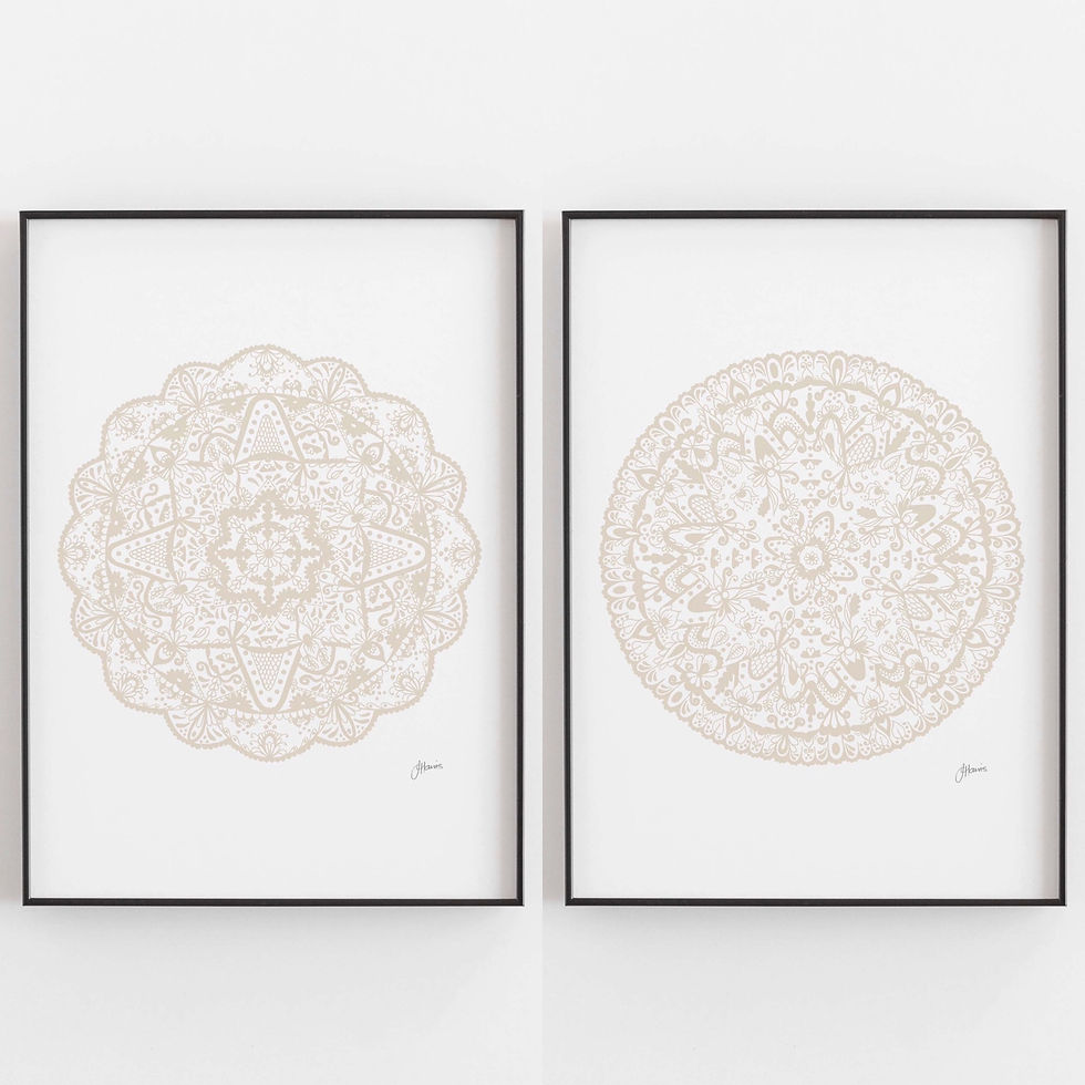 Thumbnail: Sahara Mandala Art Print in Ivory