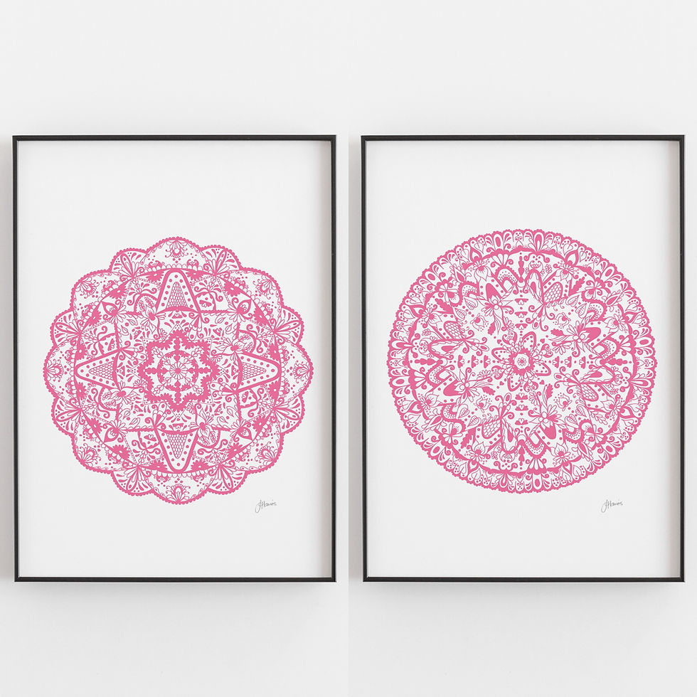Thumbnail: Sahara Mandala Print in Fuchsia