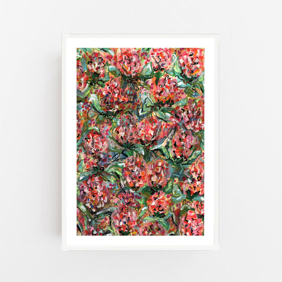Thumbnail: Granny's Grevillea Garden 2 Fine Art Print | FRAMED