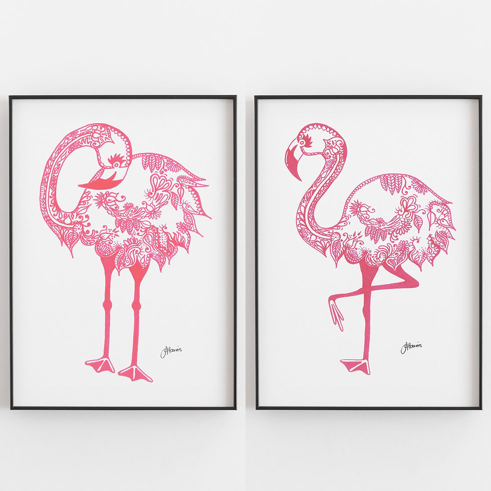 Thumbnail: Bohemian Love Flamingo Print