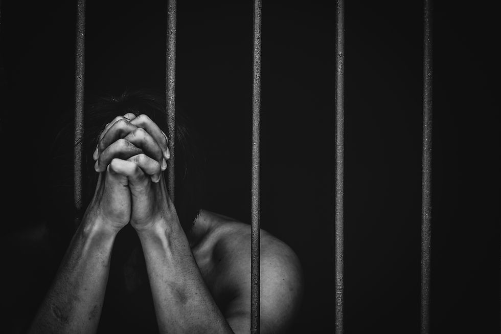 prison man crime in gaol, hold hand iron bar jail, punishment convict in justice law, cage