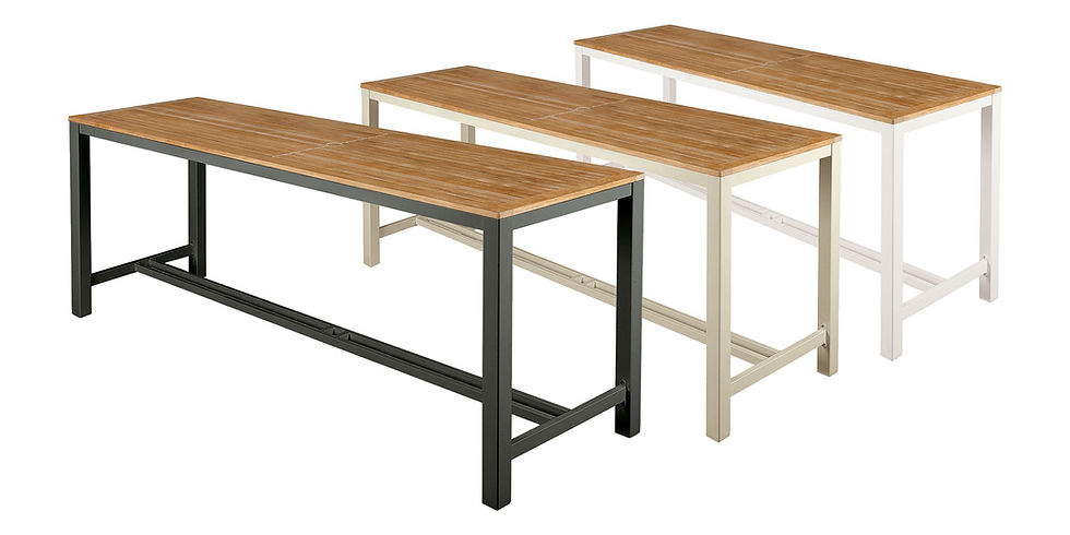 Thumbnail: Aura High Dining 55" Table w/Teak Top