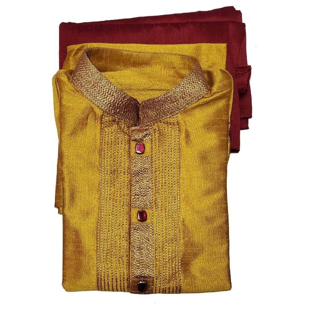 Boys Kurta Pyjama - Gold