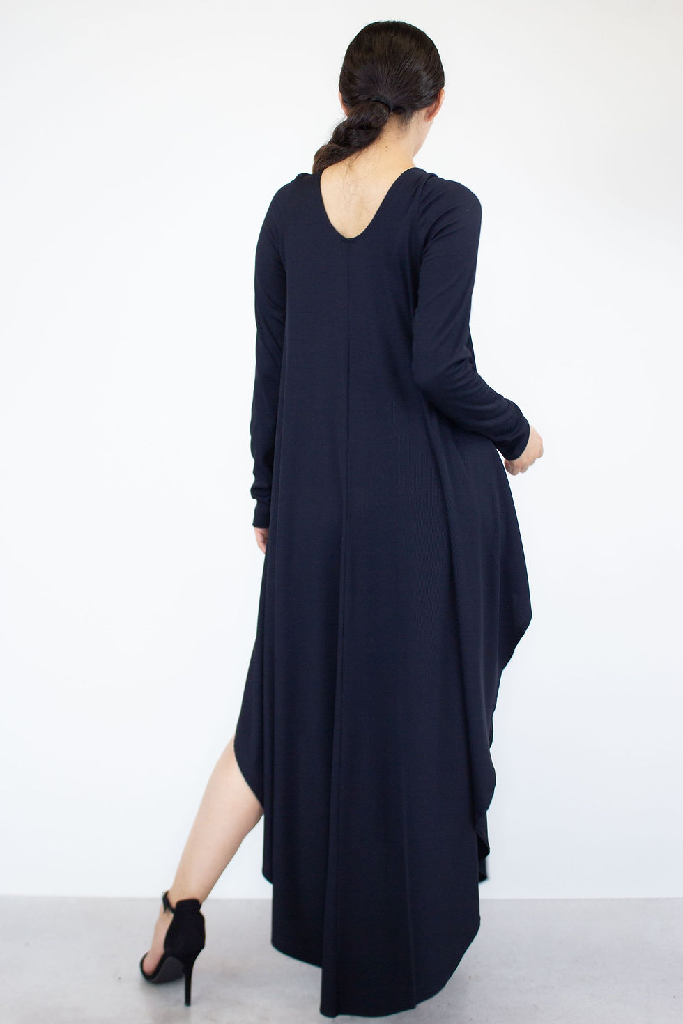 Thumbnail: Asymmetric Long Sleeve Maxi Dress