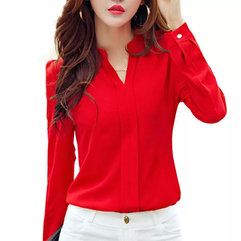 Long Sleeve Shirt Clothing Slim Chiffon Blouse