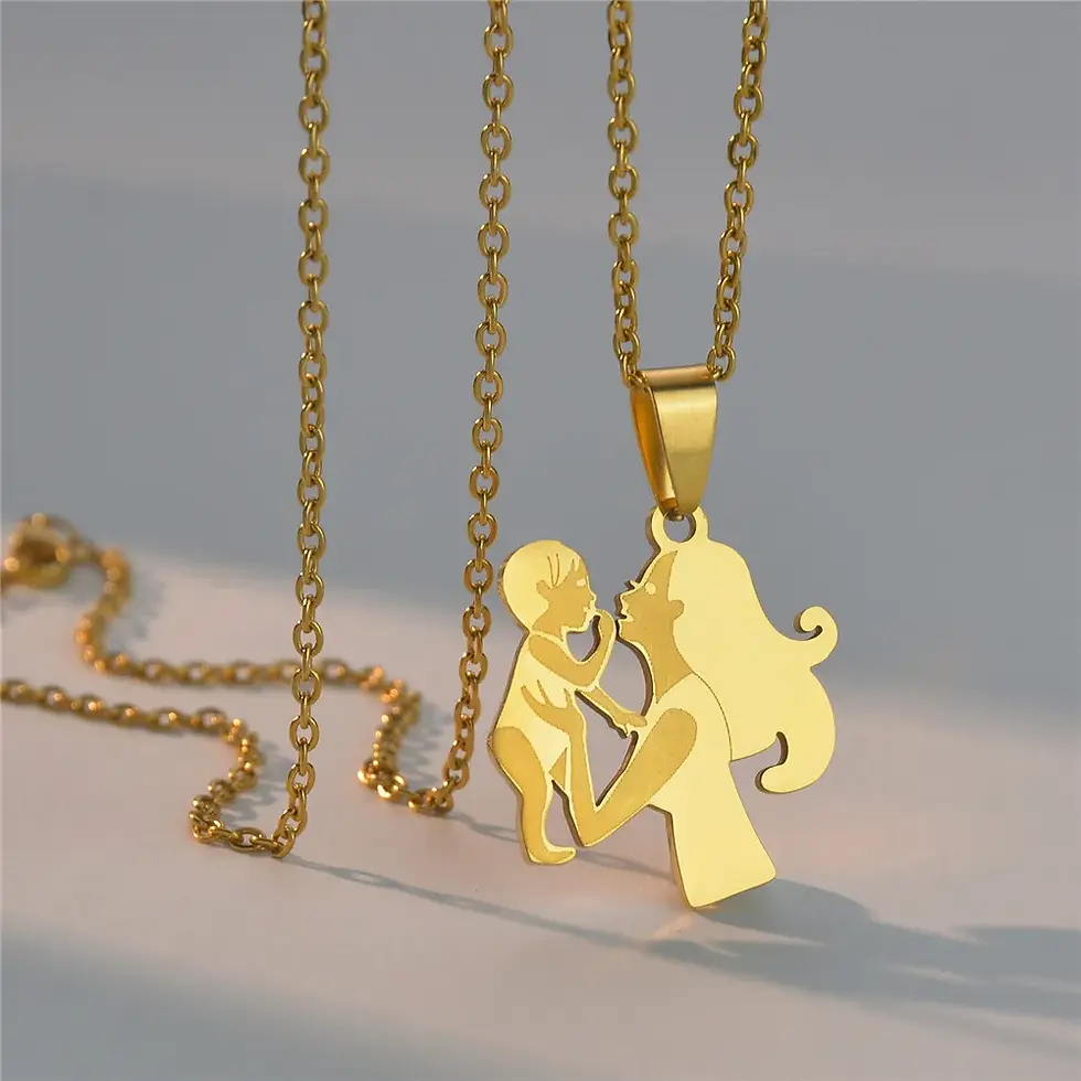 Thumbnail: Mom Daughter Son Family Necklace Stainless Steel Chain