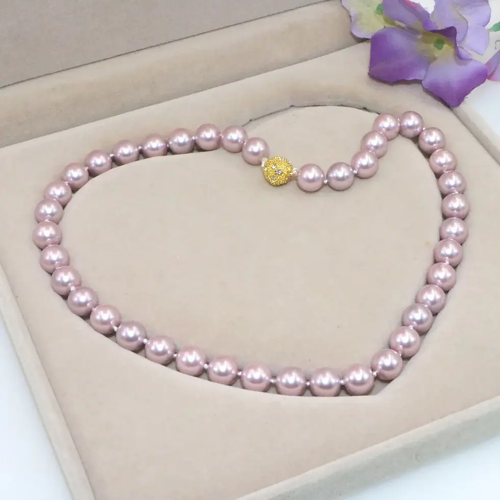 Thumbnail: Pearl Necklace for Women Natural 10mm Sea Shell Pearl Necklace