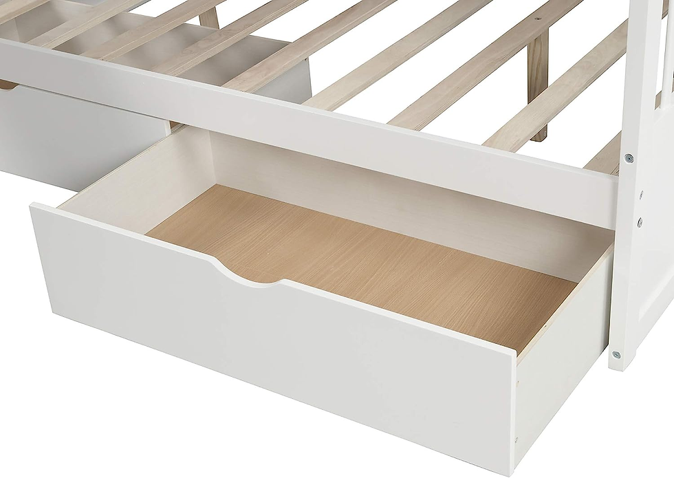 Thumbnail: Full over Twin & Twin Bunk Bed with Drawer & Ladder, Triple Bunkbeds Wooden for 