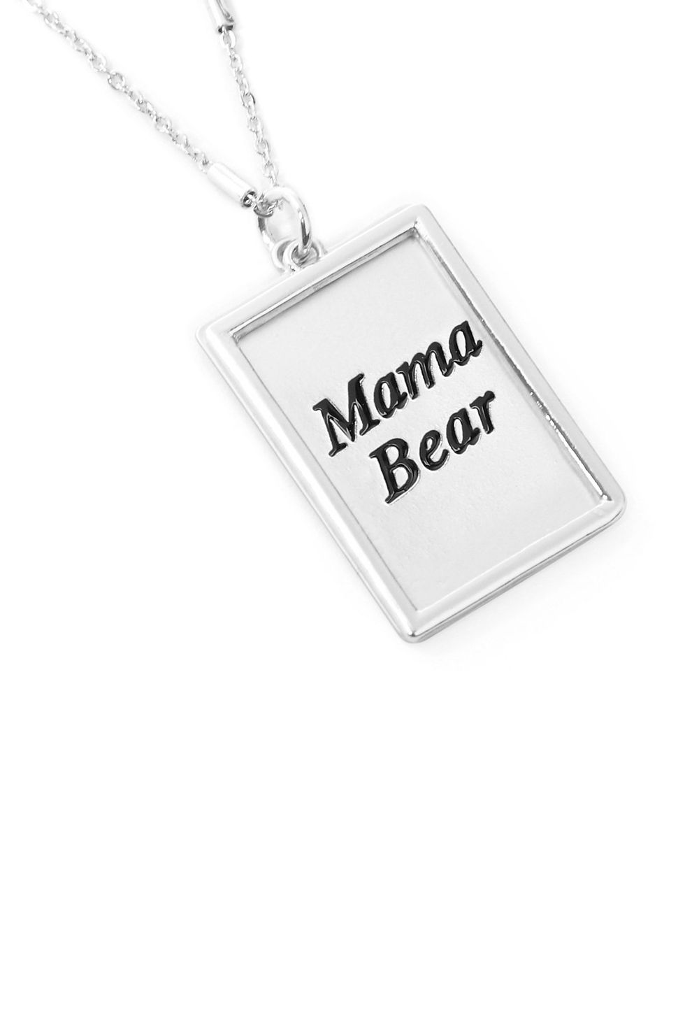 Thumbnail: Myn1421mgma - "Mama Bear" Etched Brass Box Pendant Necklace