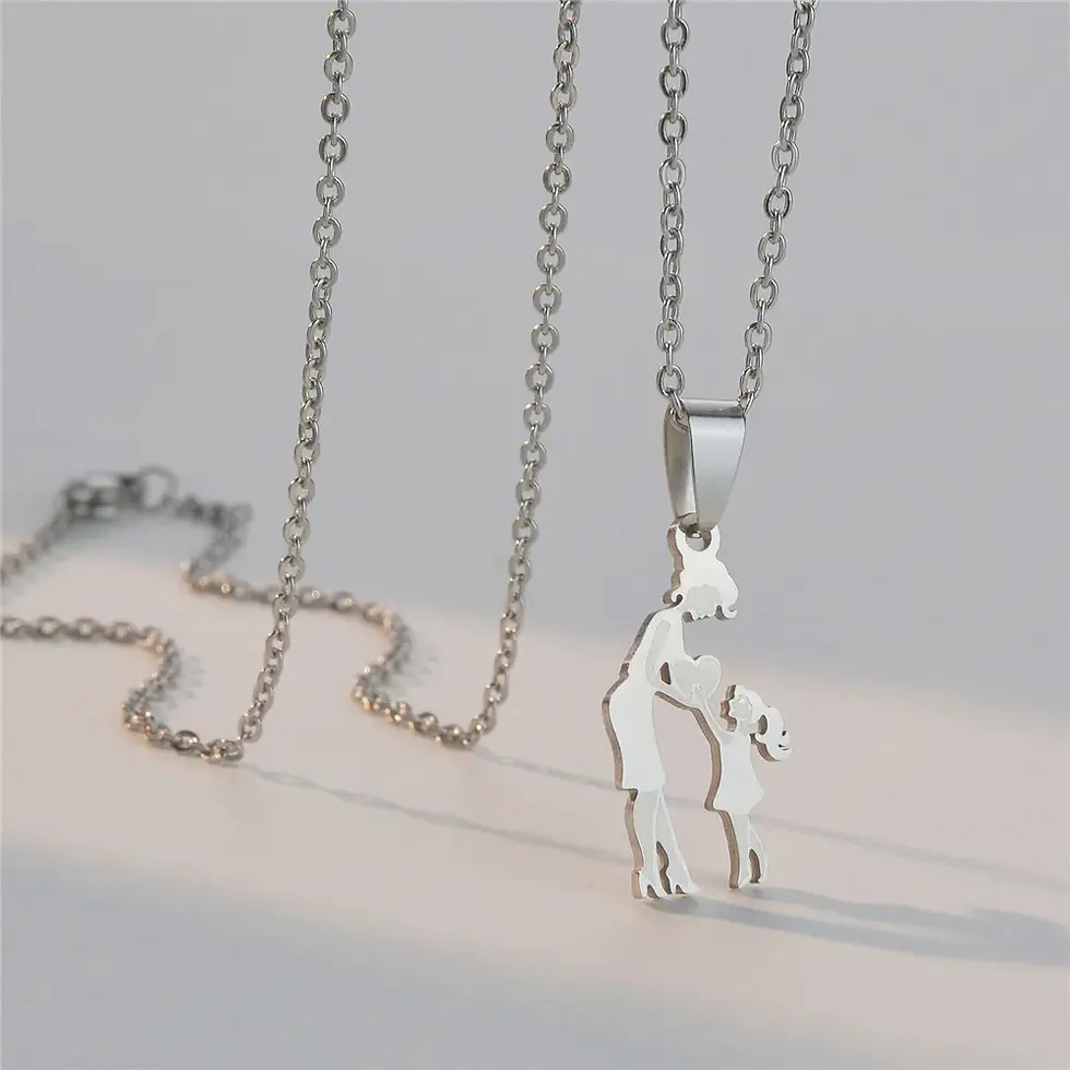 Thumbnail: Mom Daughter Son Family Necklace Stainless Steel Chain