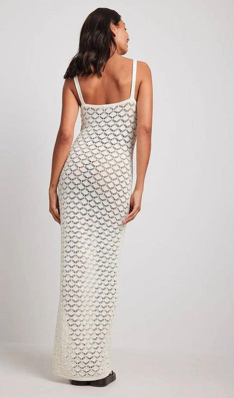 Thumbnail: Miss Sparkling Crochet Knitted Maxi Dress Cover Up