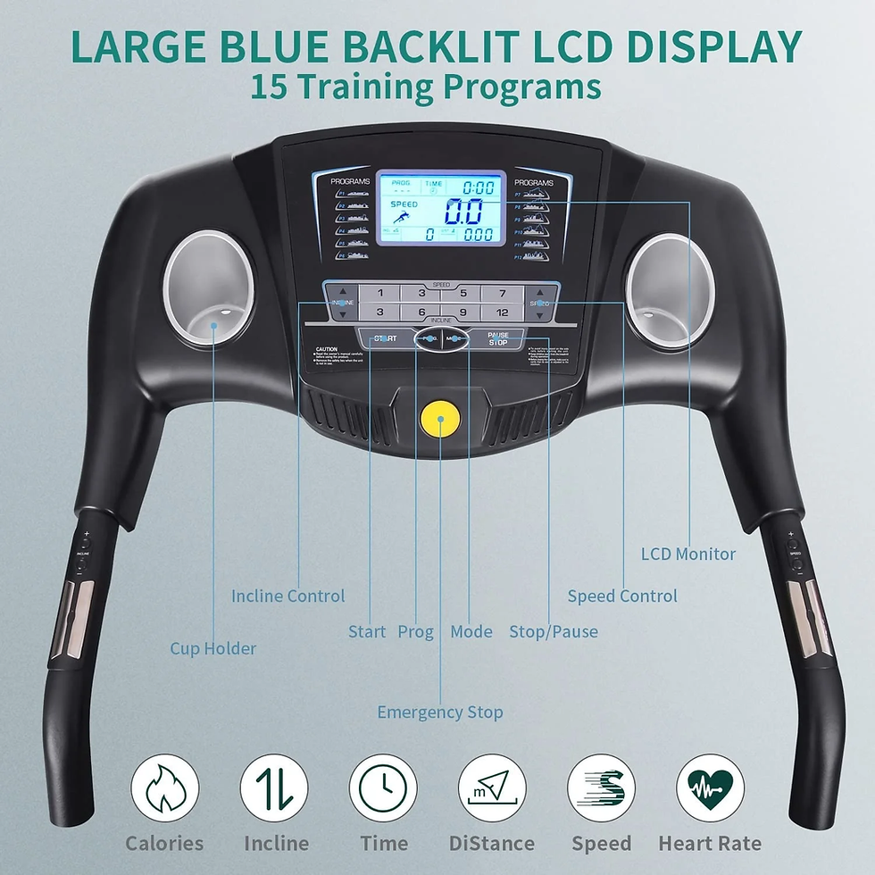 Thumbnail: 12Level Treadmill Auto Incline 2.5HP Folding Treadmill for Home with LCD Monitor