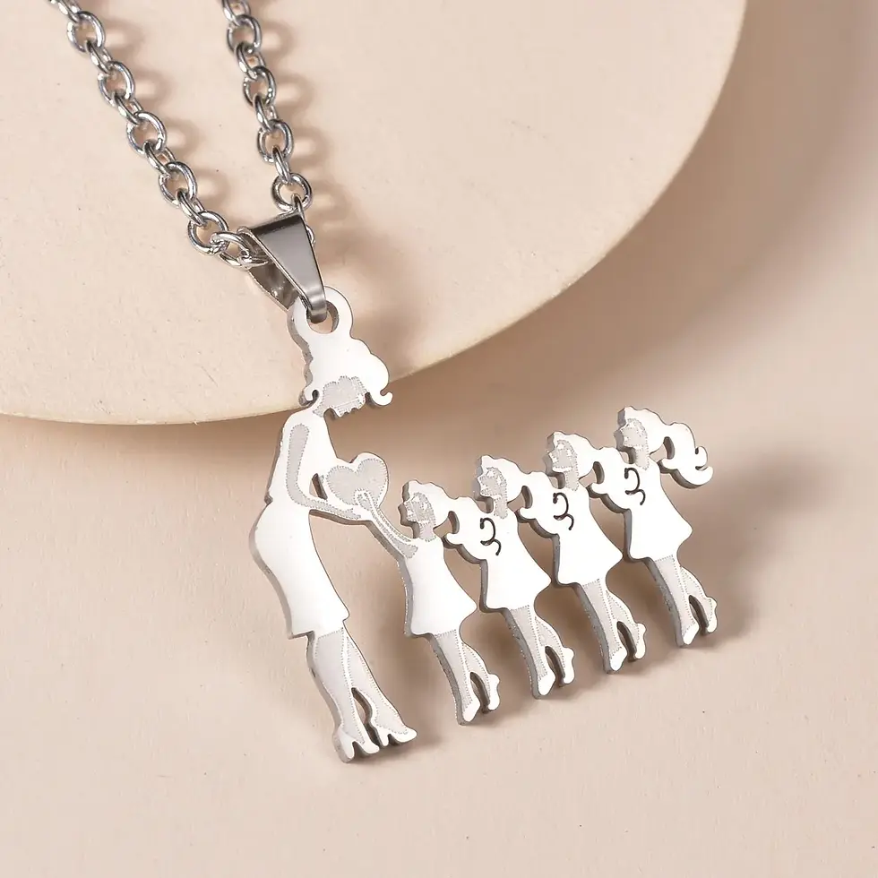 Thumbnail: Mom Daughter Son Family Necklace Stainless Steel Chain